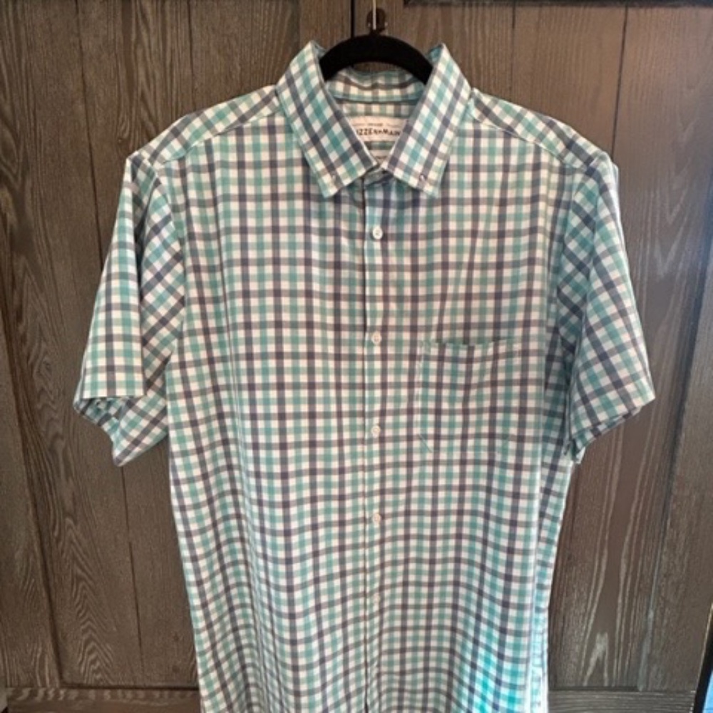 Mens XL Trim Mizzen+Main Short Sleeve Button Down Shirt